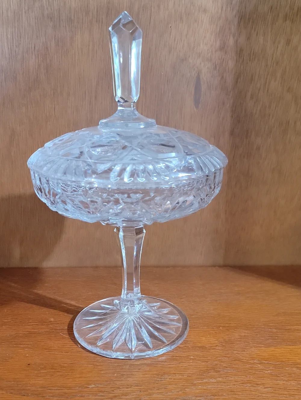 Crystal Covered Compote Dish - Clear
